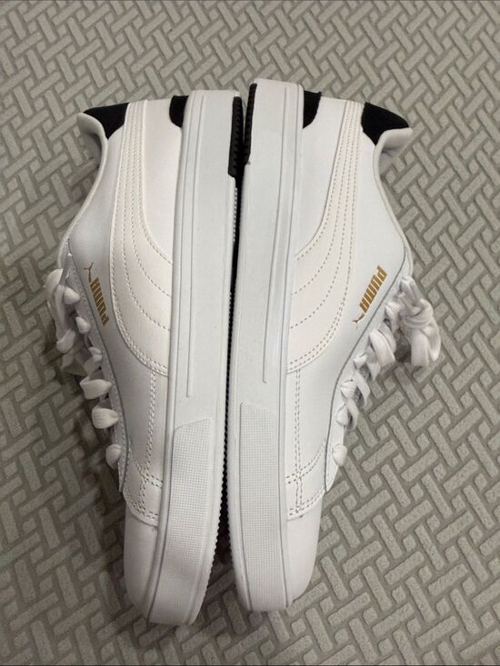 PUMA Men\'s Serve Pro Sneaker - White/White Team Gold-Puma Black - Size 10.5 US main image 4